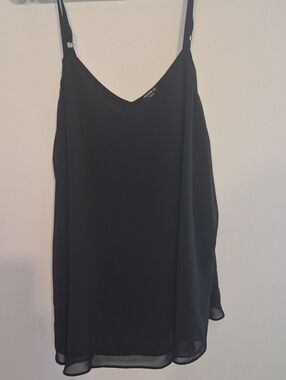 torrid Black Chiffon V-Neck Cami with Adjustable Straps